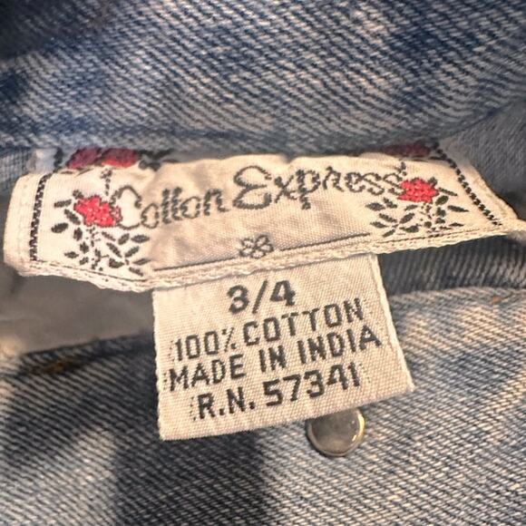 Vintage stunning Cotton Express Jean shorts size 3-4 cute ruffled shorts lace - Picture 7 of 12